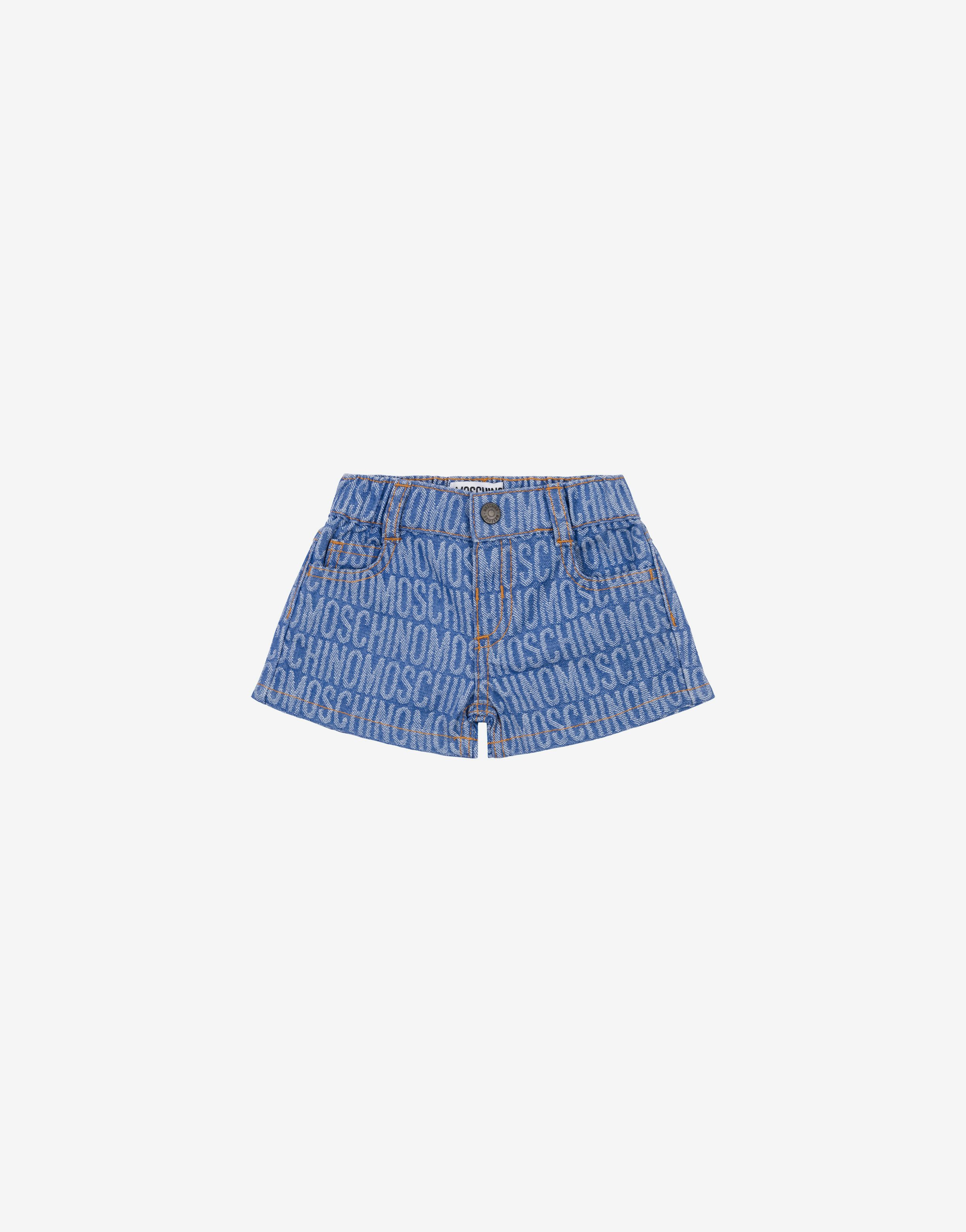 Love Moschino Short in denim Allover Logo