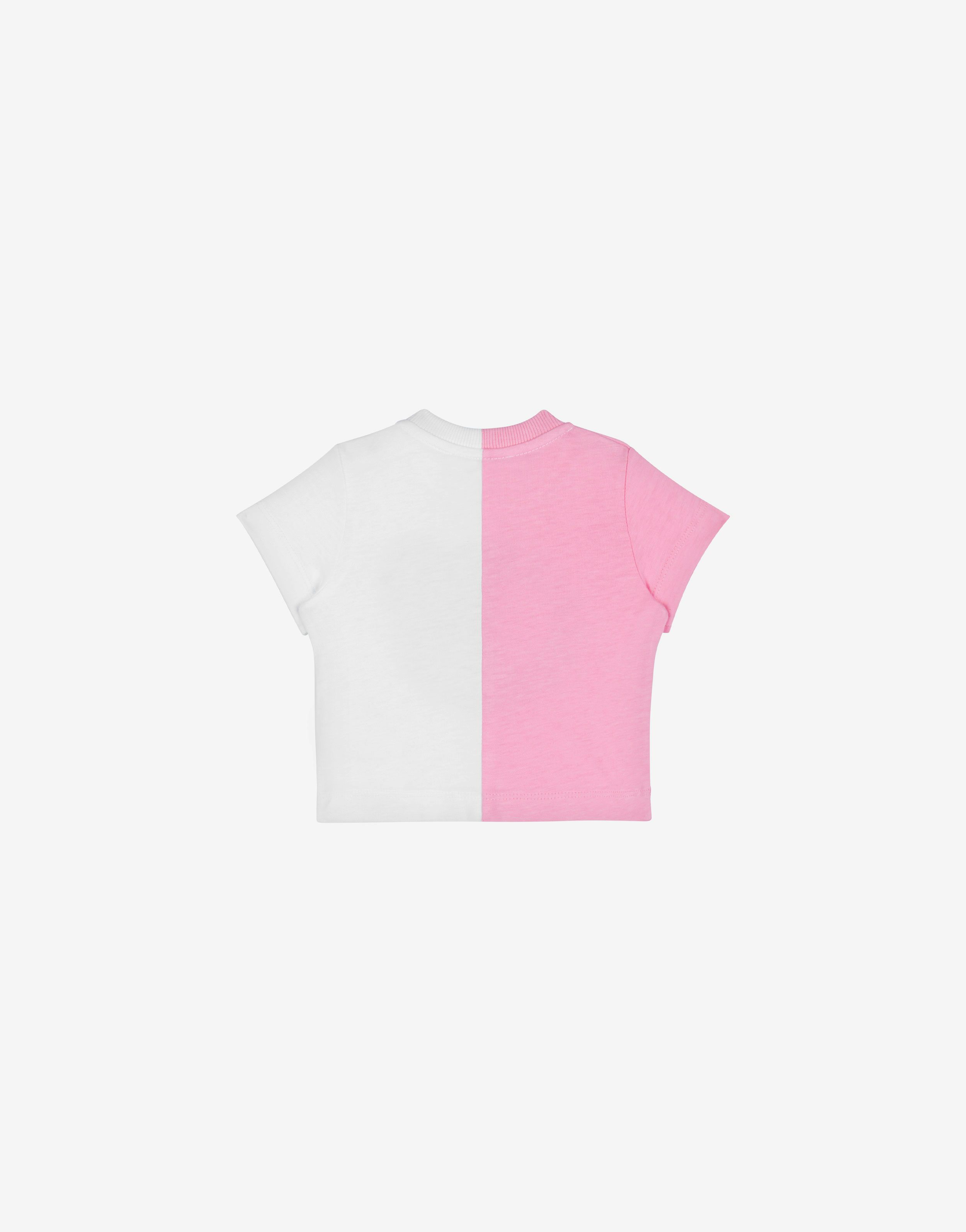 T-shirt bicolor in jersey con stampa 0