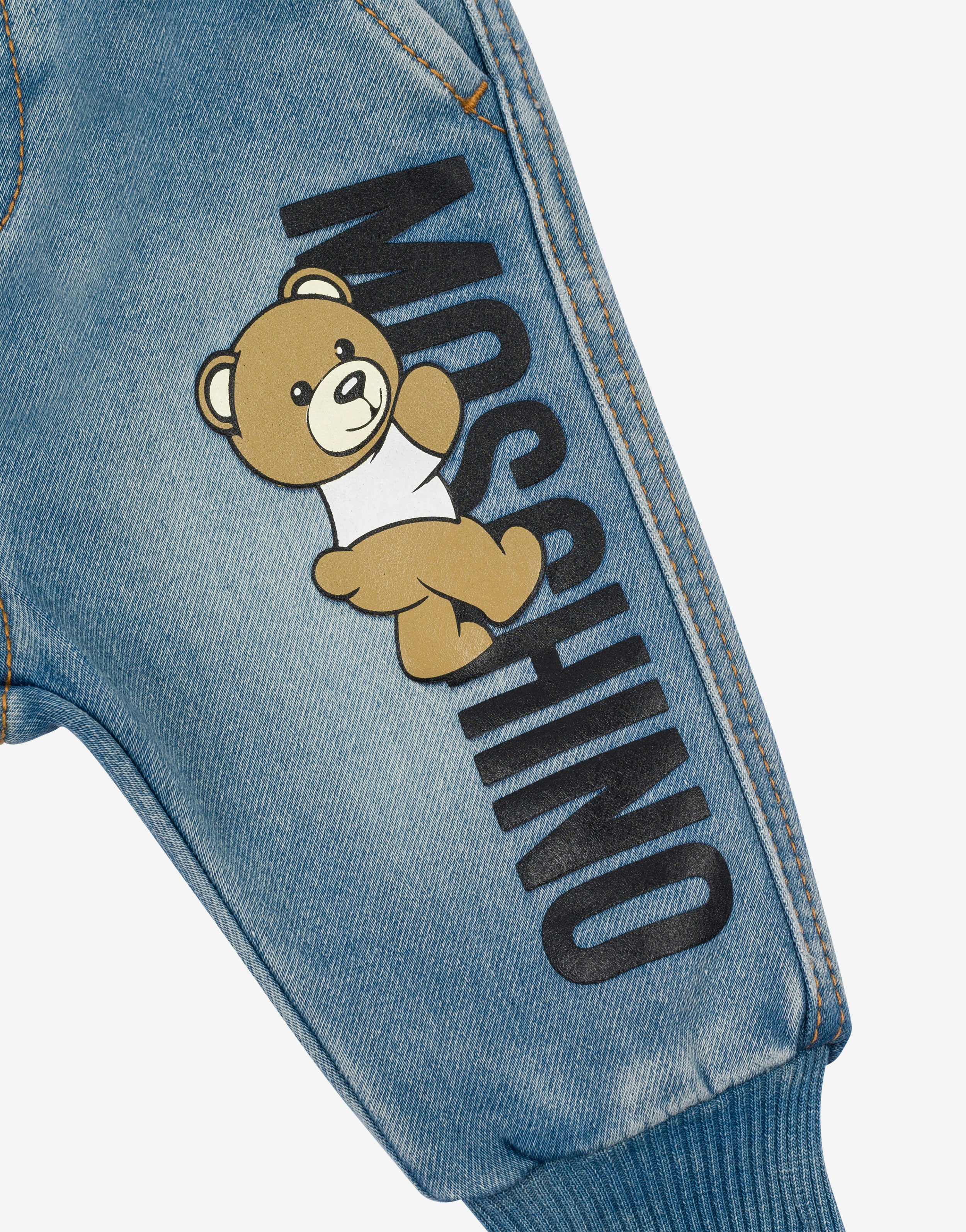 Pantalone in felpa denim Teddy Logo 1
