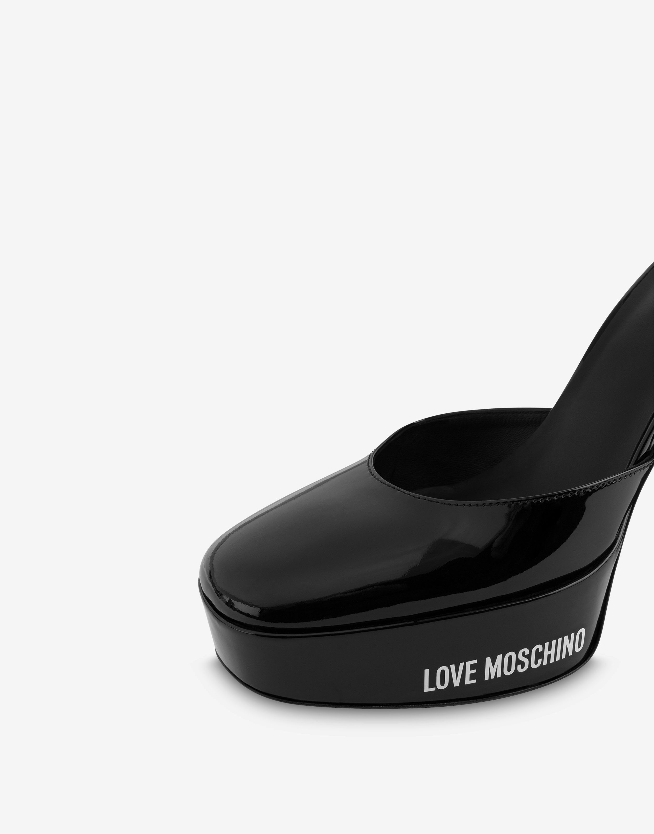 Rubber Logo patent leather sandals 2