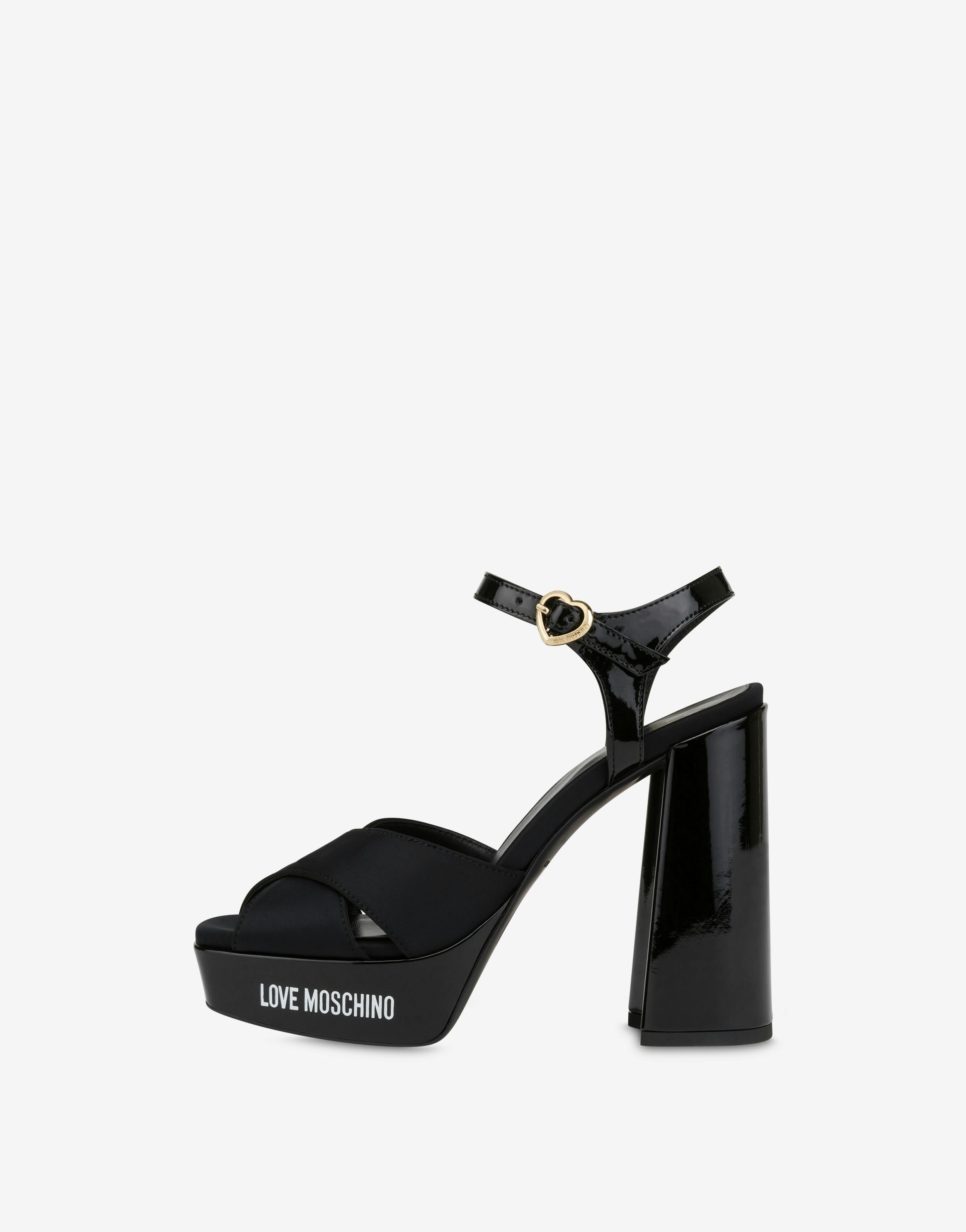 Patent leather and neoprene Rubber Logo sandals 0