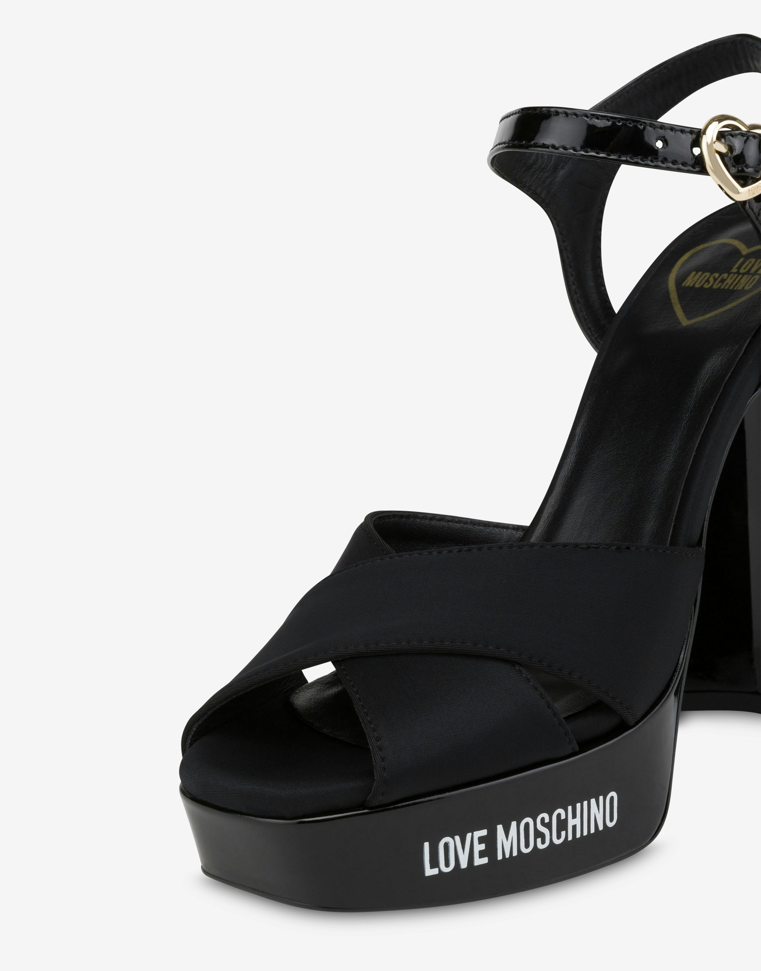 Patent leather and neoprene Rubber Logo sandals 2