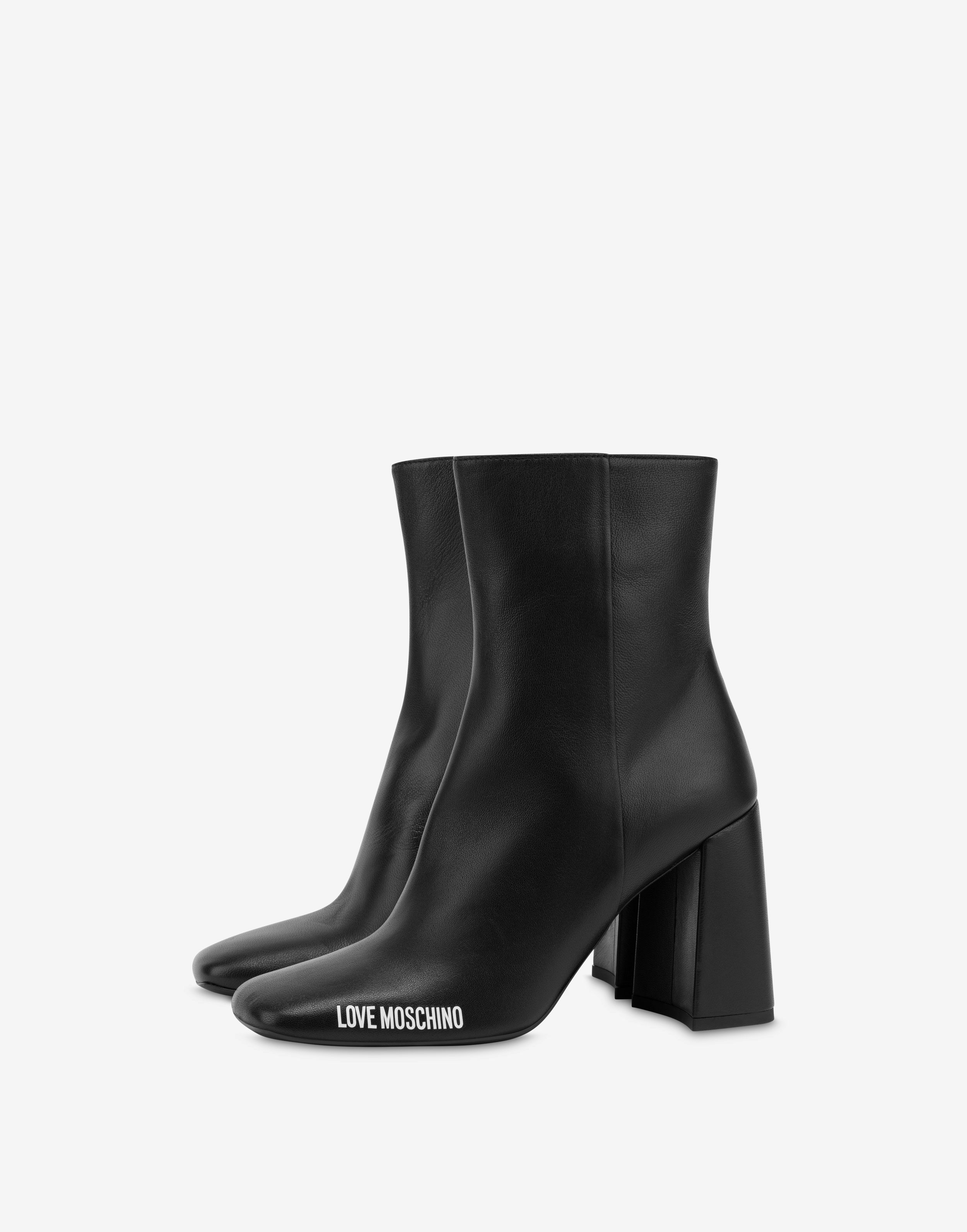 Rubber Logo nappa leather ankle boots
