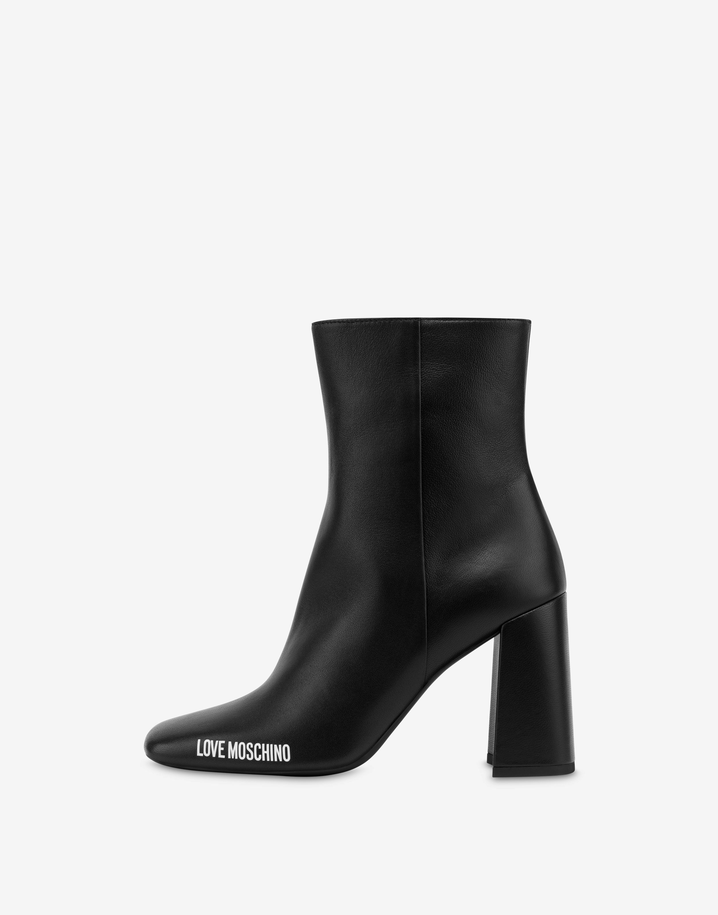 Rubber Logo nappa leather ankle boots 0