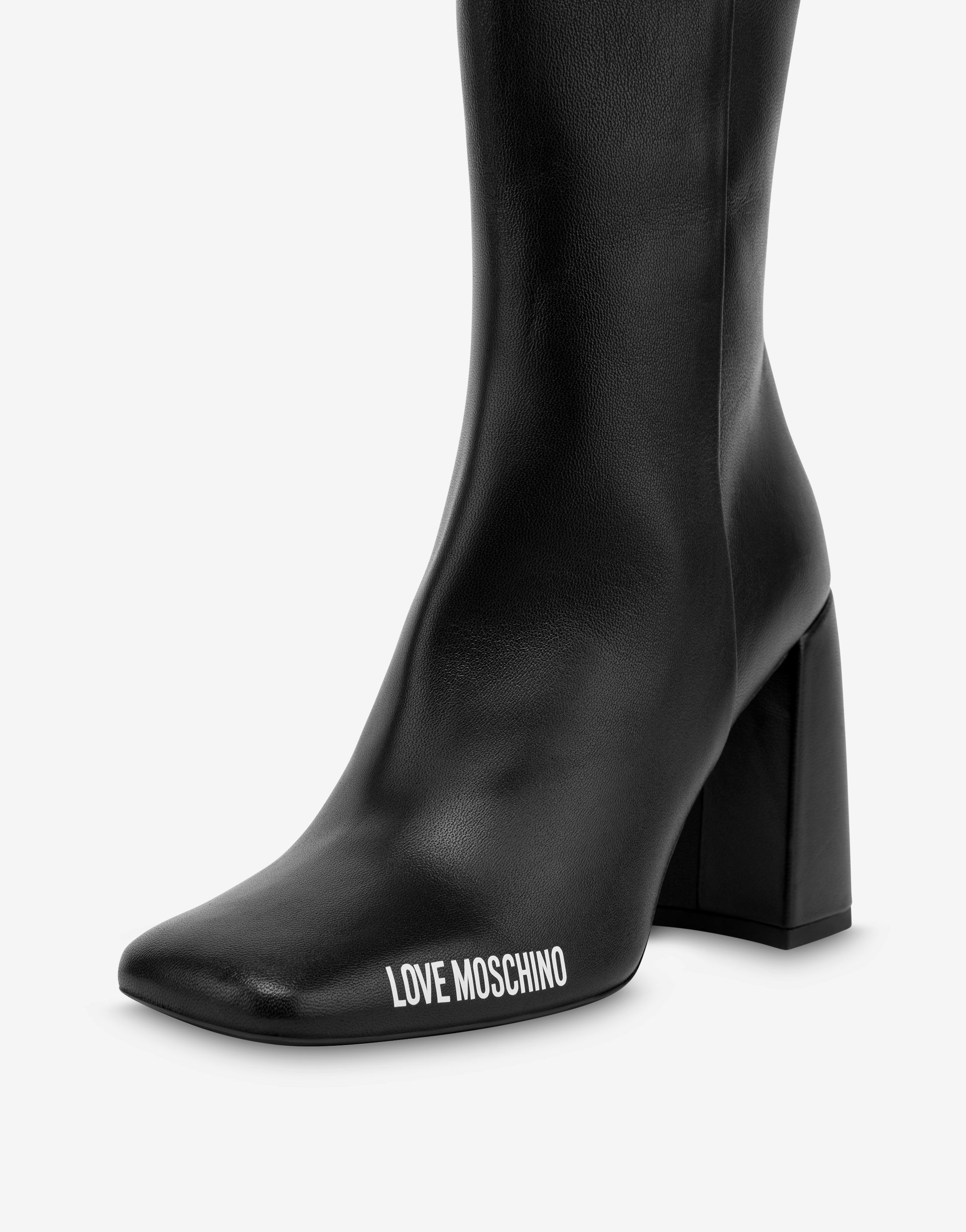 Rubber Logo nappa leather ankle boots 2
