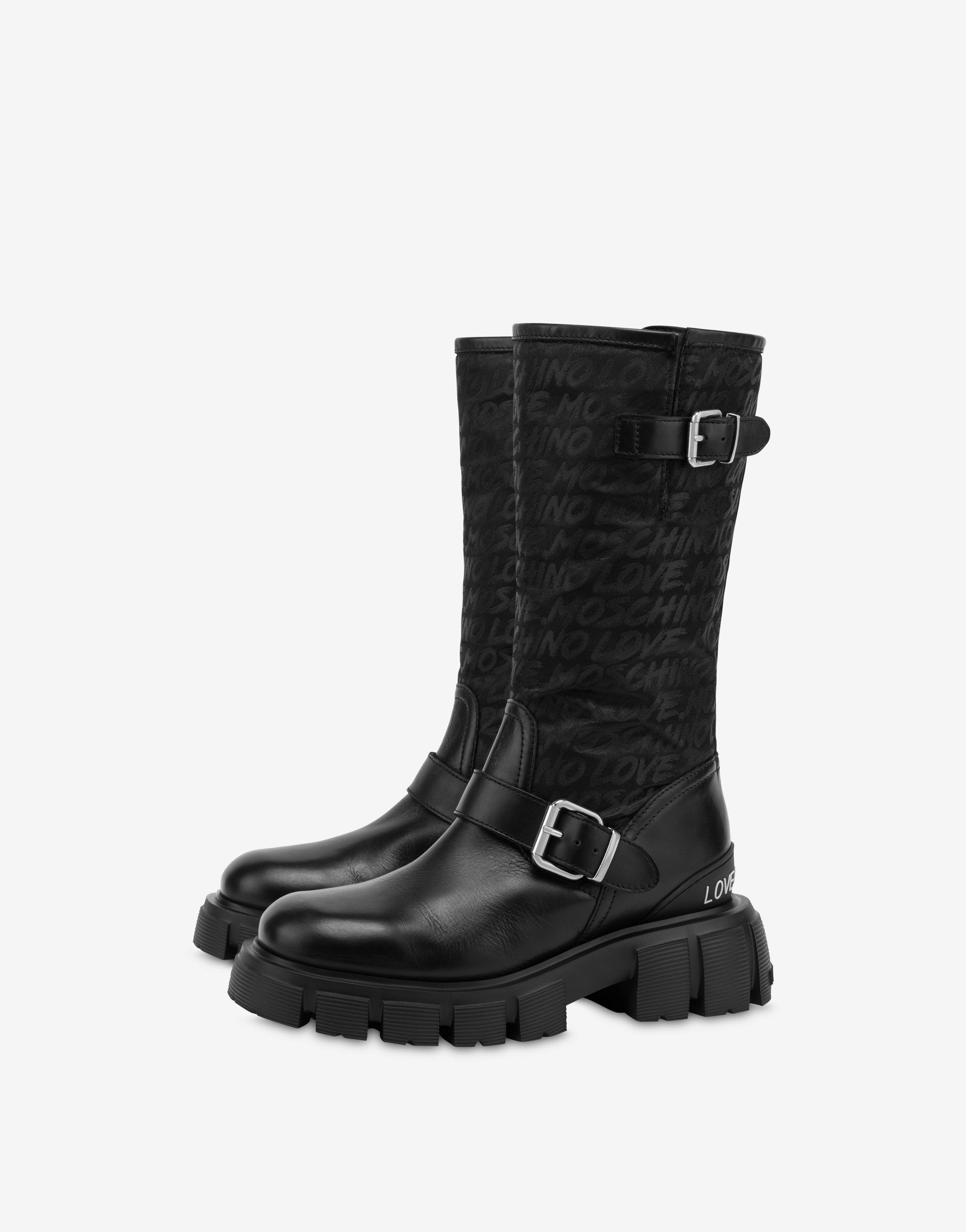 Allover Logo boots with straps