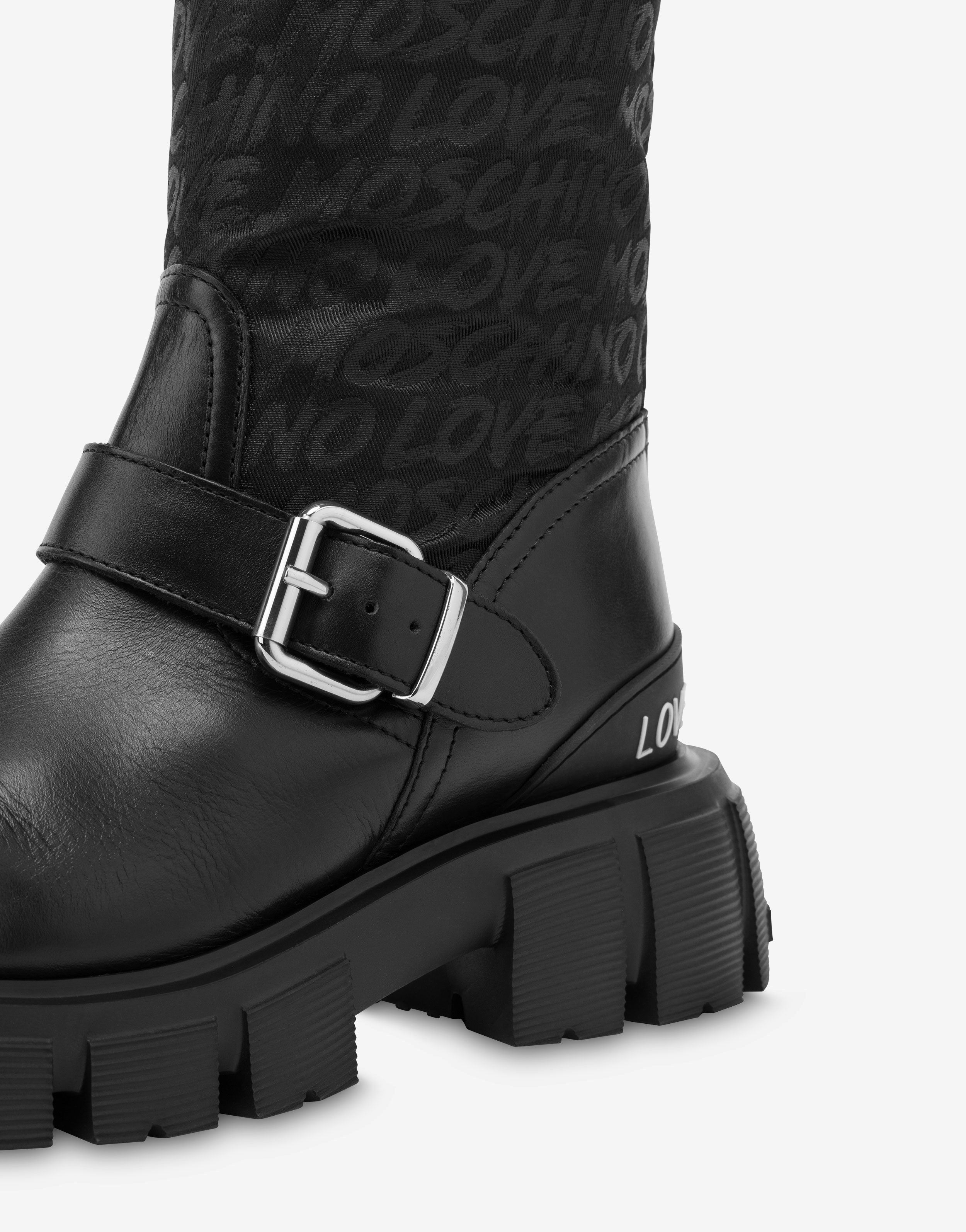Allover Logo boots with straps 2
