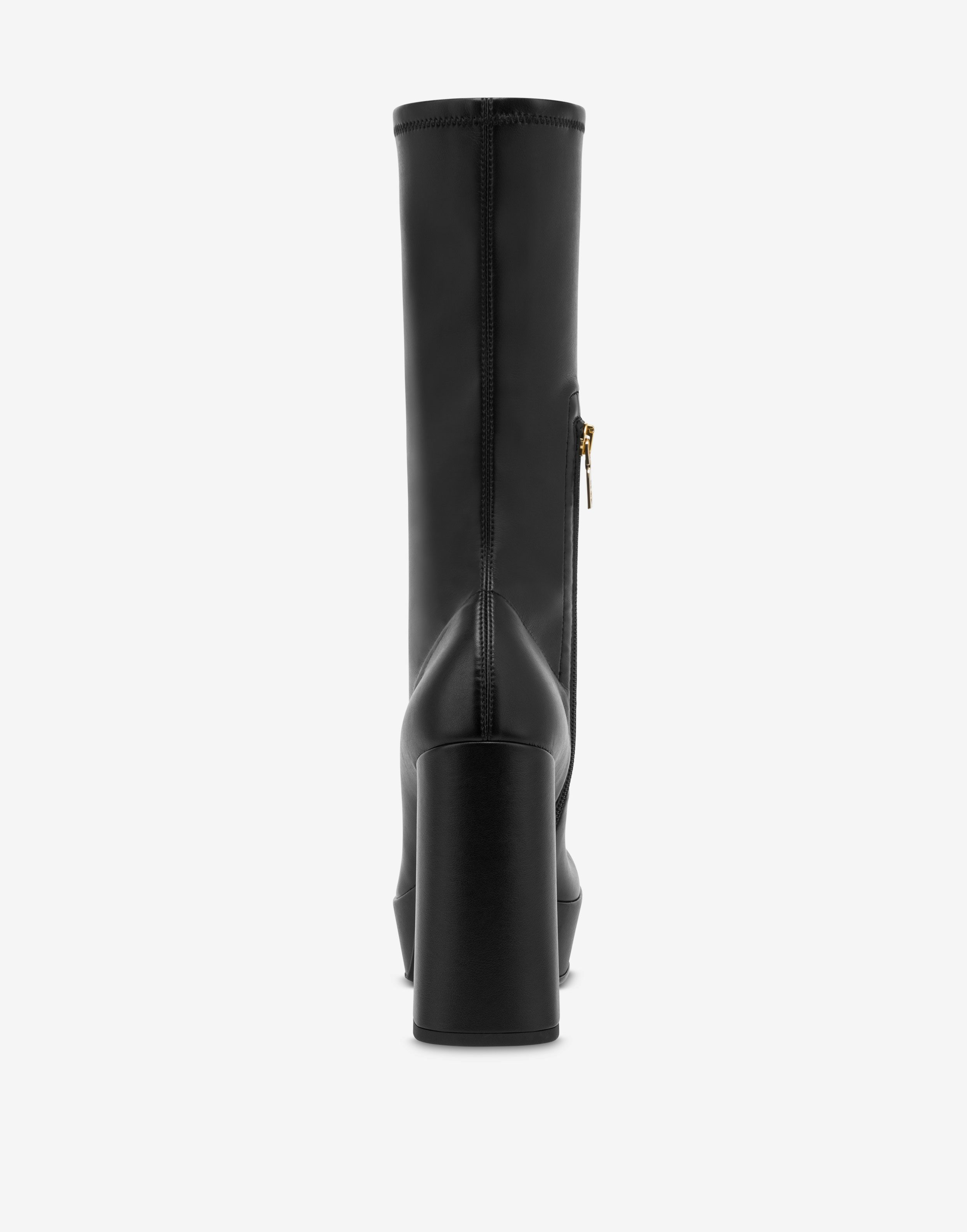 Rubber Logo stretch high-heeled boots 1