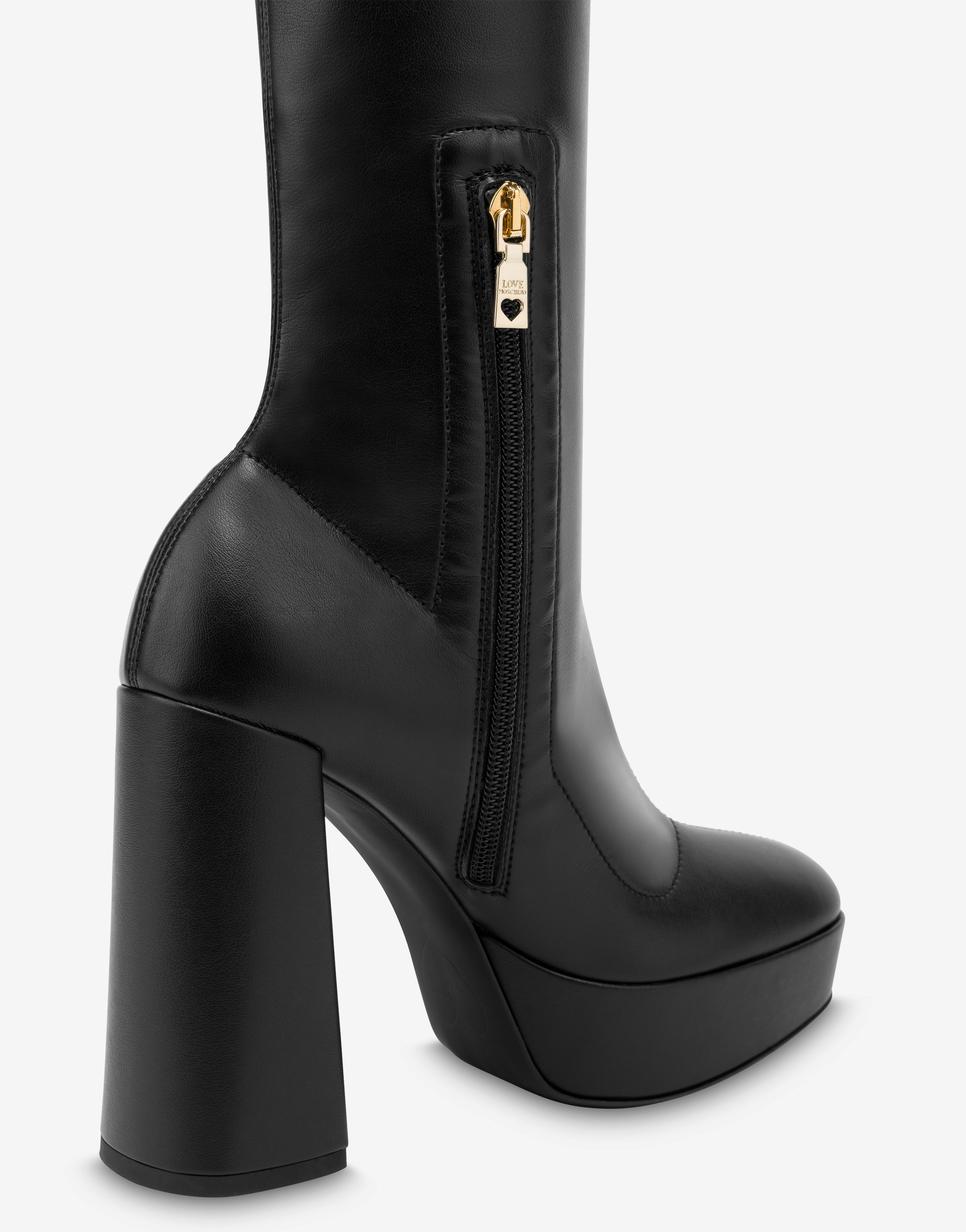 Rubber Logo stretch high-heeled boots 2