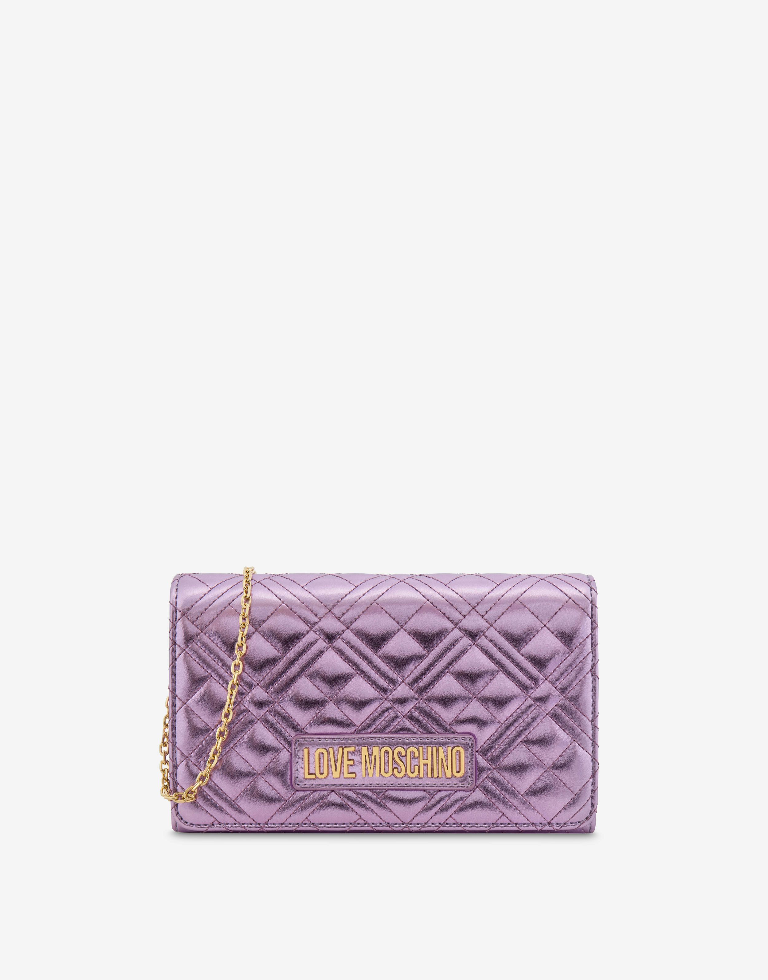 Shiny Quilted laminated smart clutch