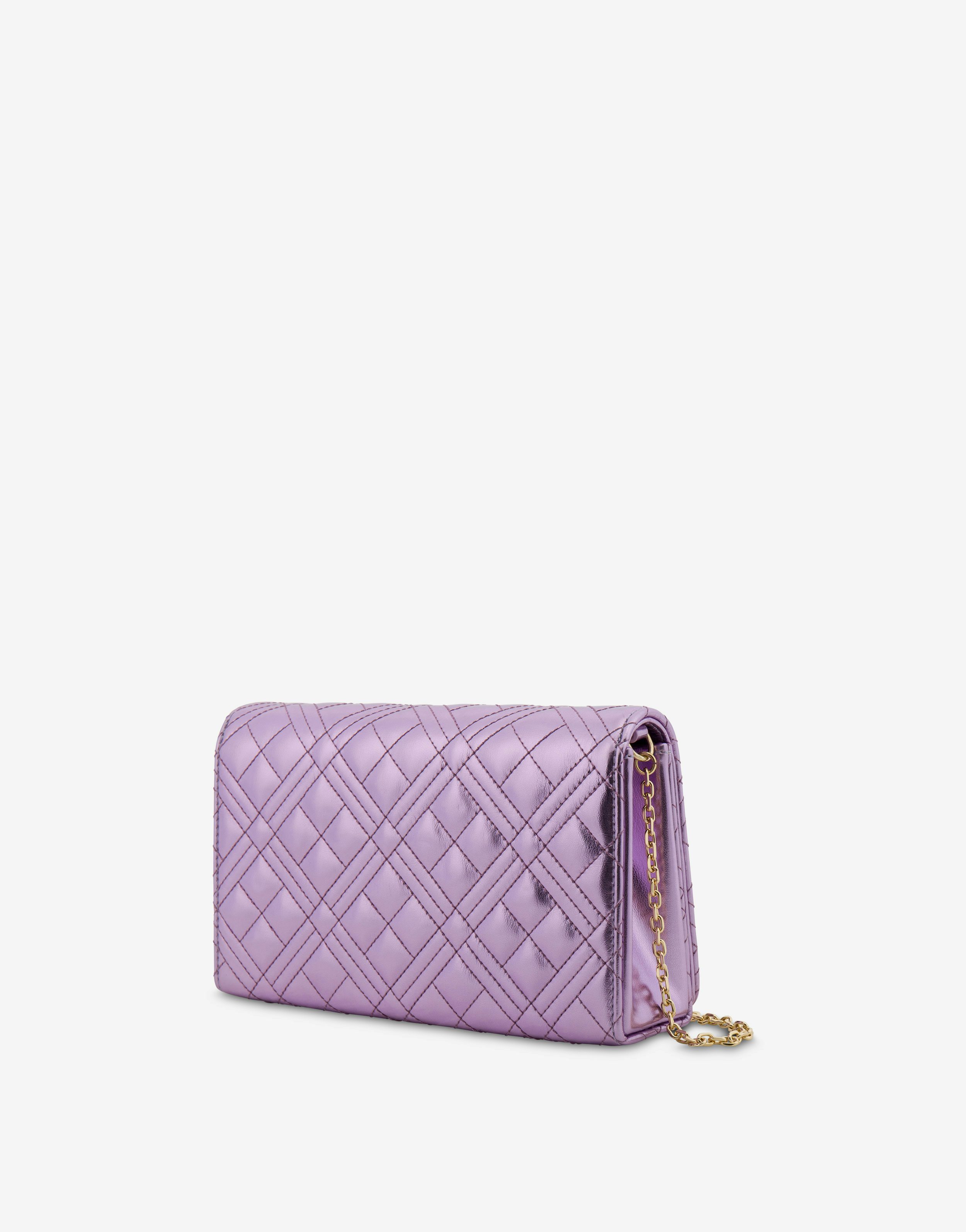 Shiny Quilted laminated smart clutch 0