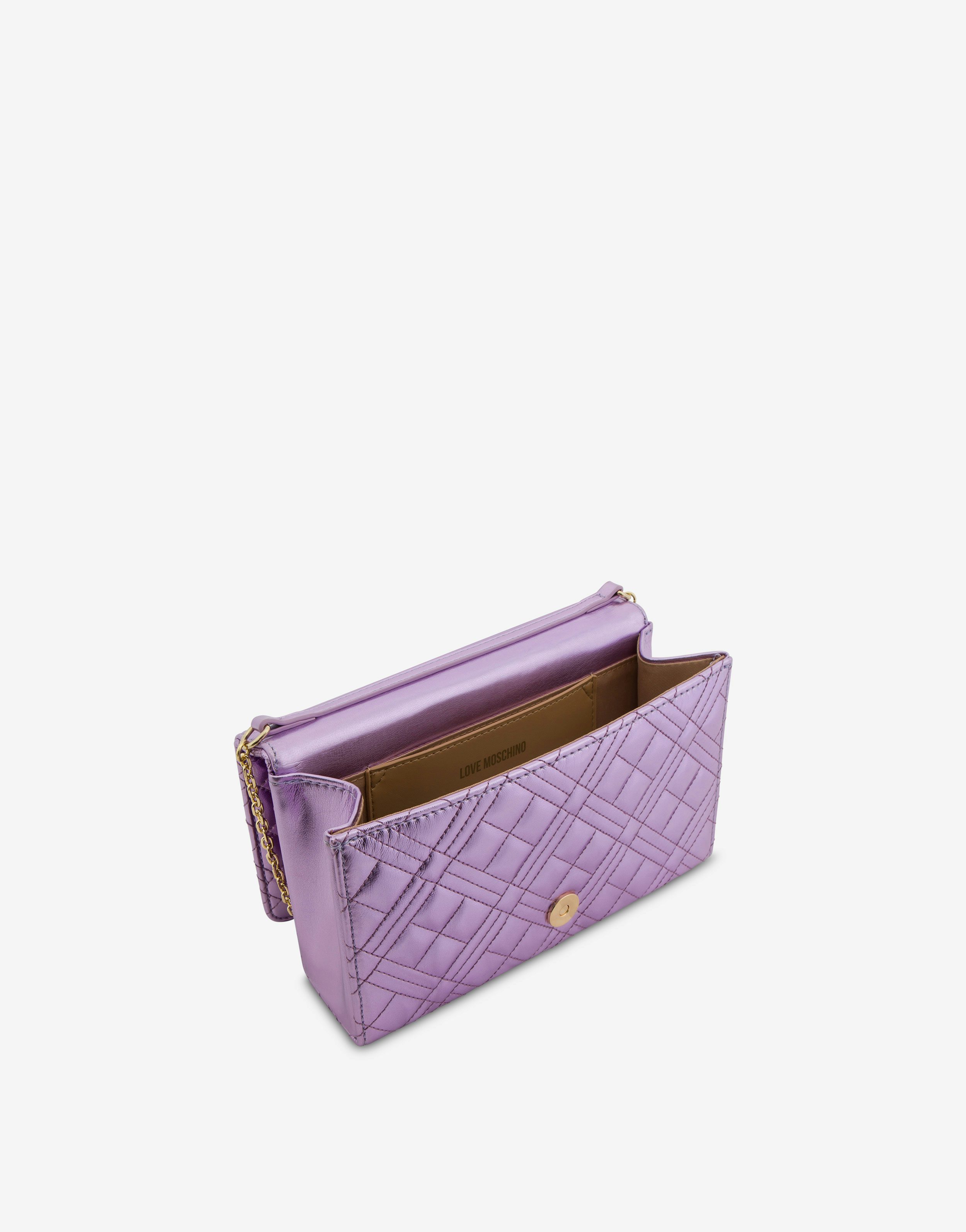 Shiny Quilted laminated smart clutch 1