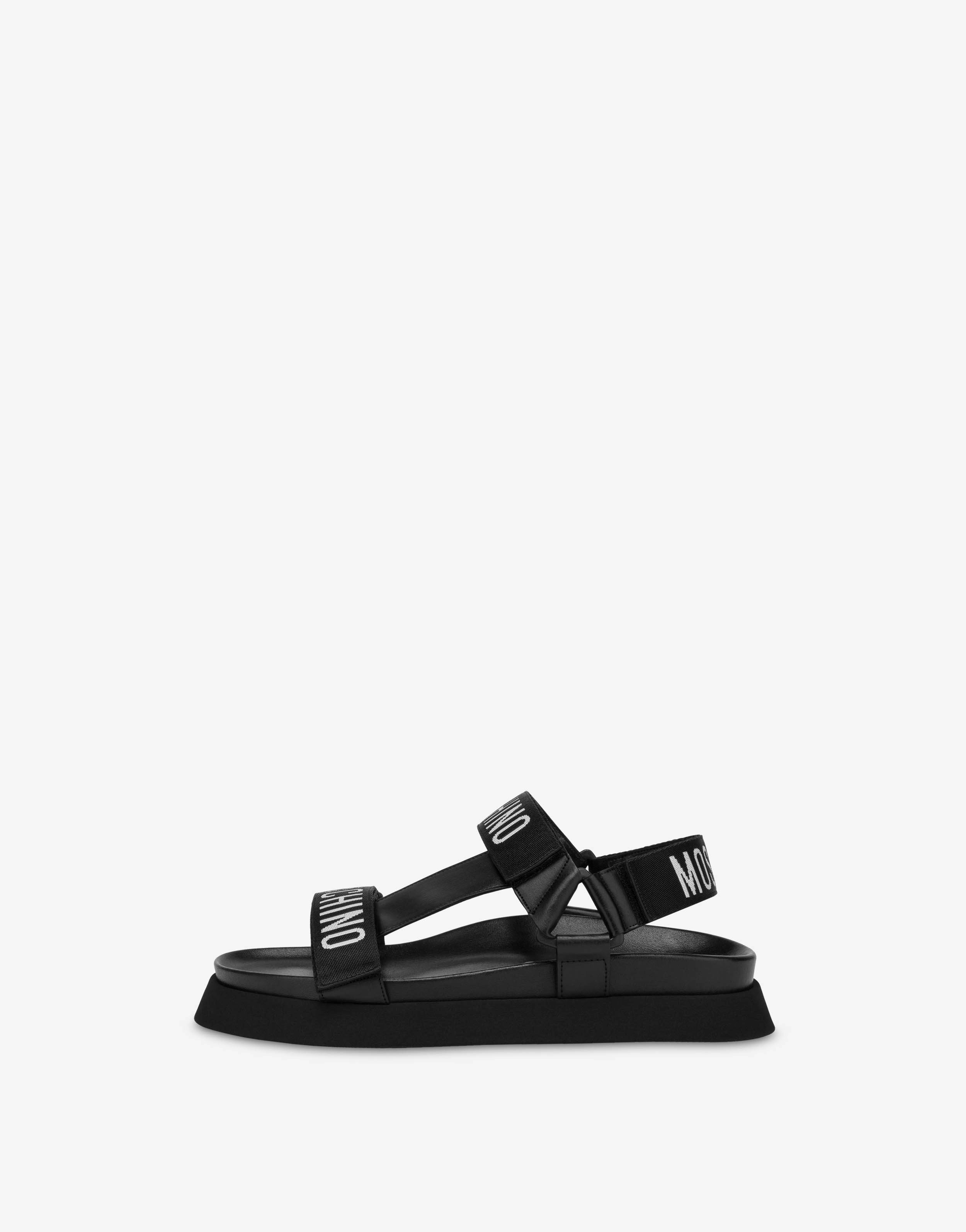 Logo tape platform sandals 0