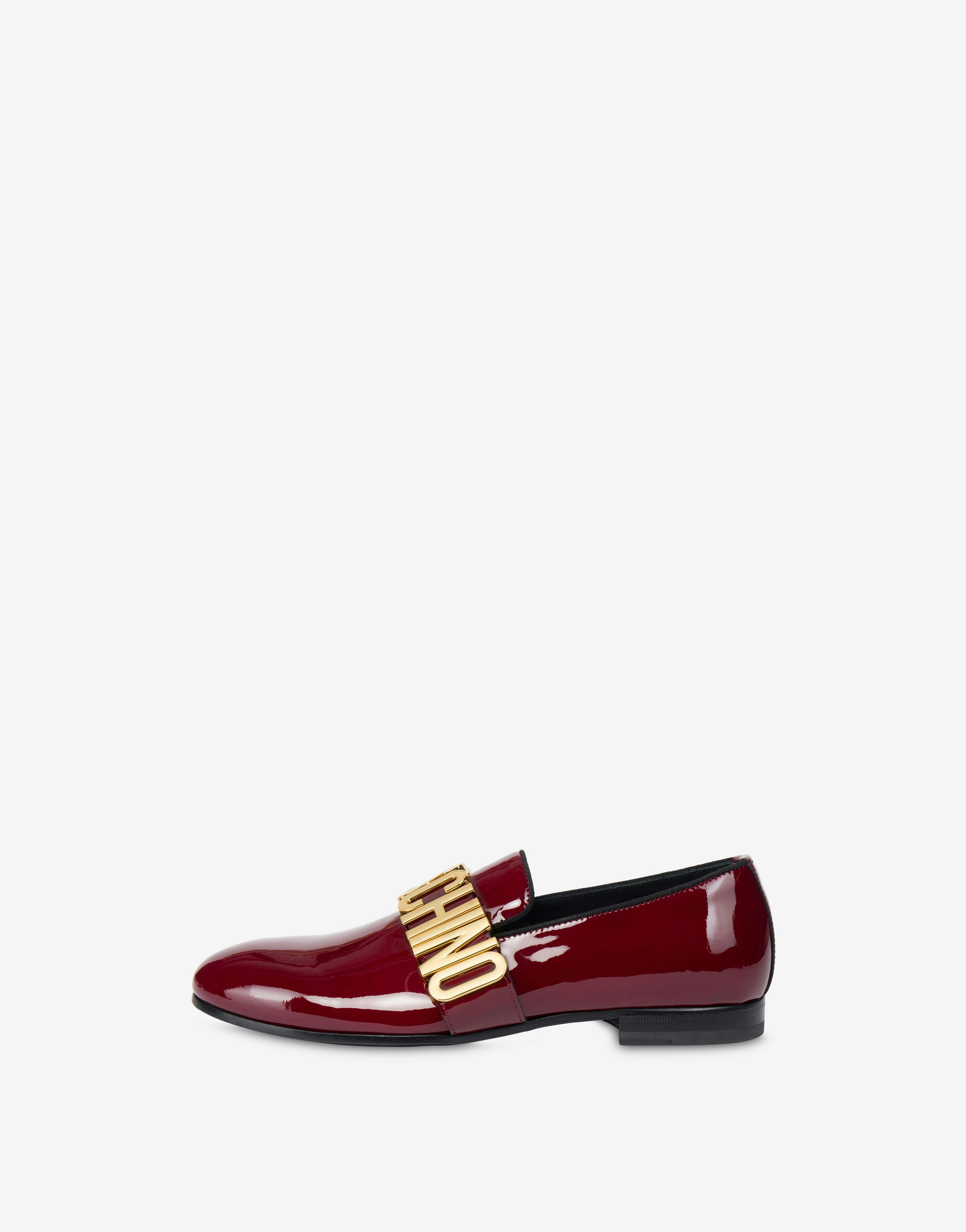 Maxi Lettering patent leather loafers 0