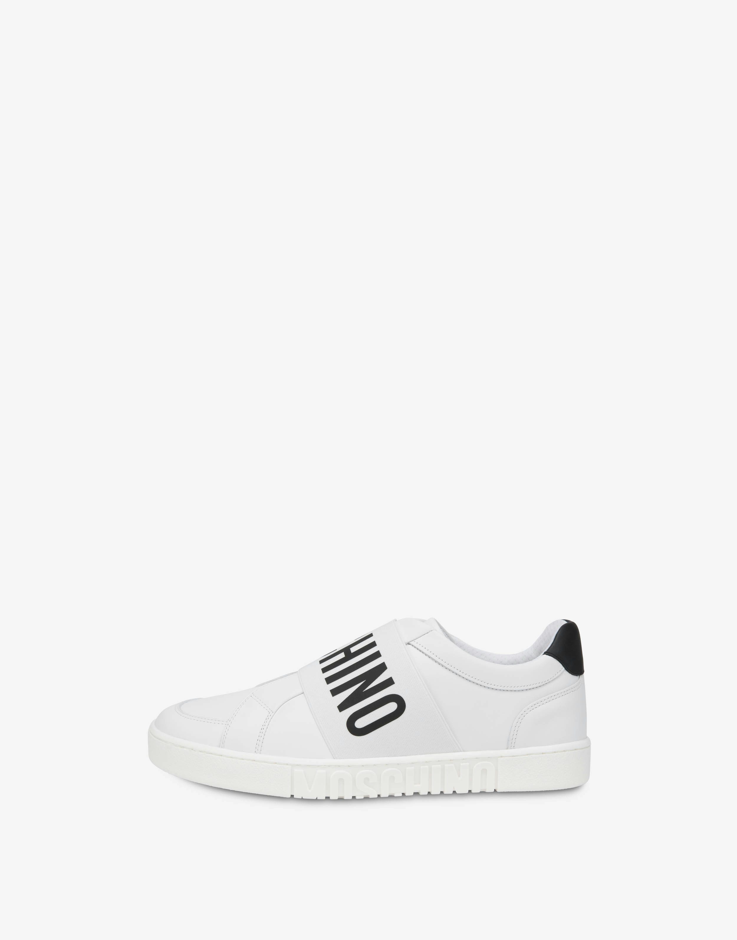 Sneakers slip on in vitello con logo 0