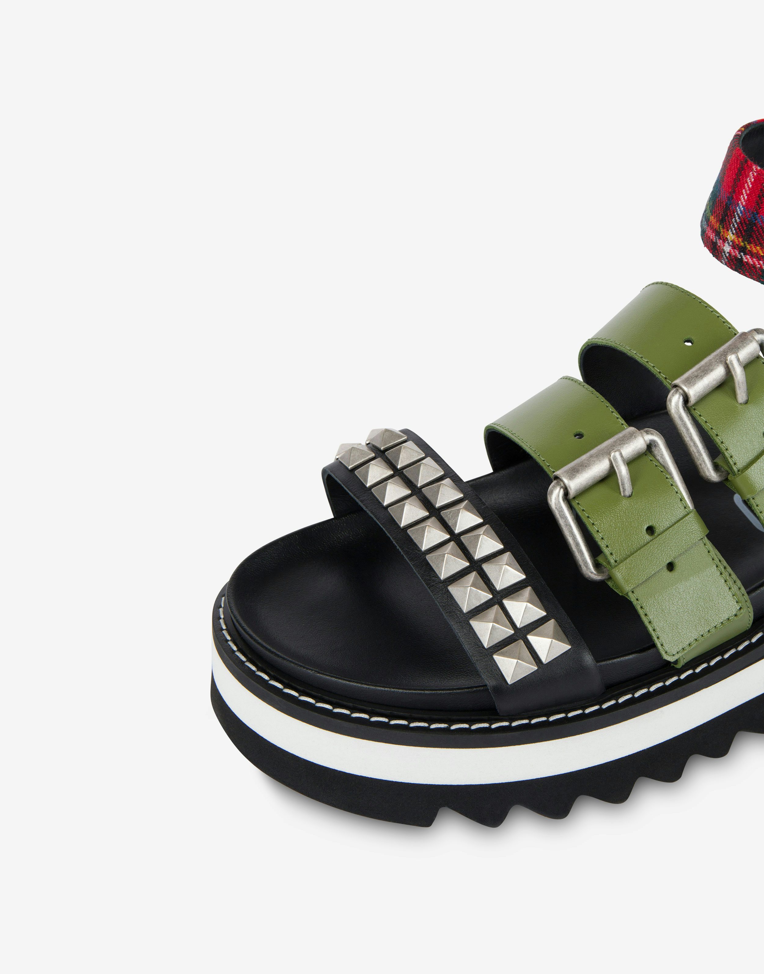 Military Patchwork multi-strap sandals 2