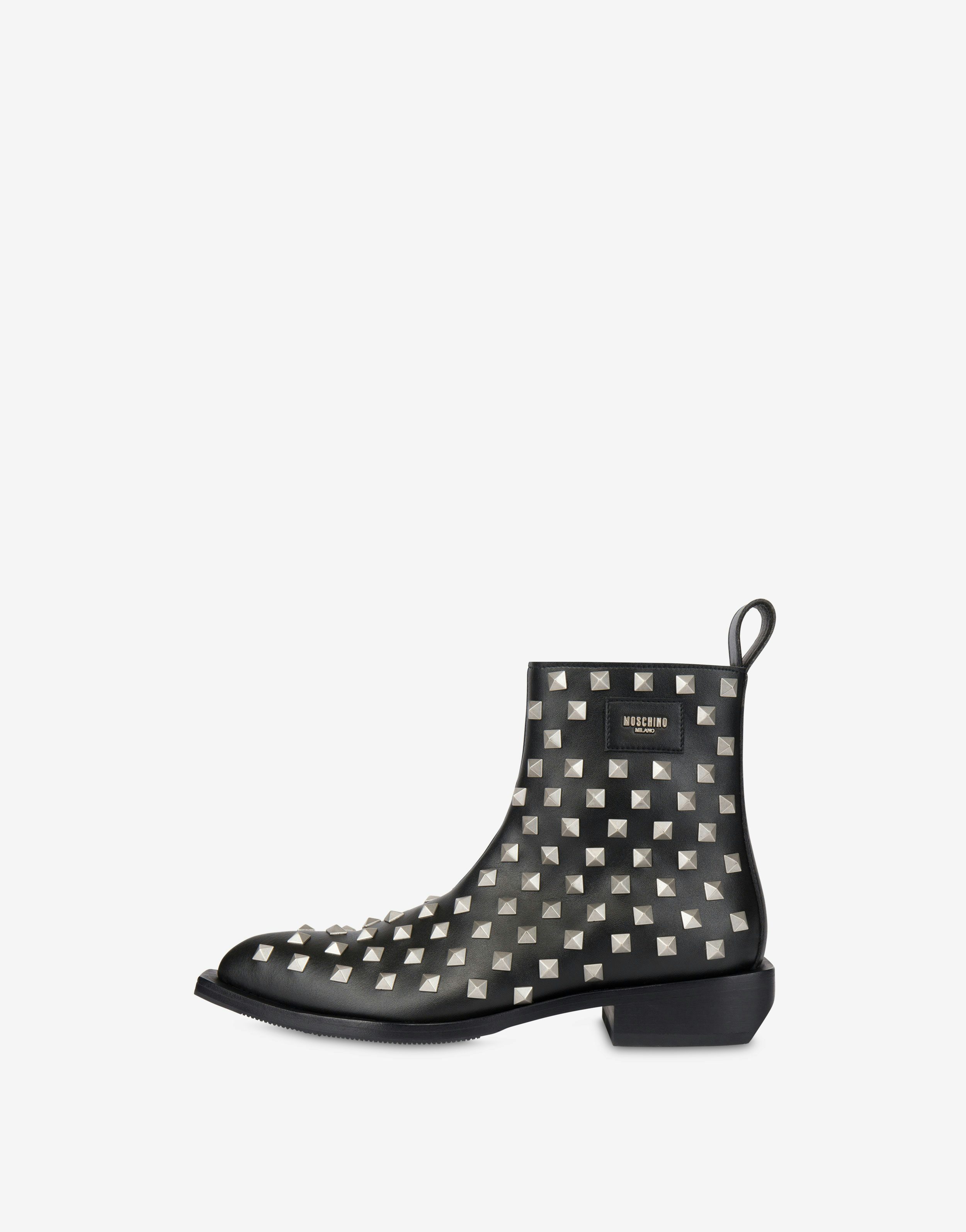 Moschino Plate studded camperos ankle boots 0