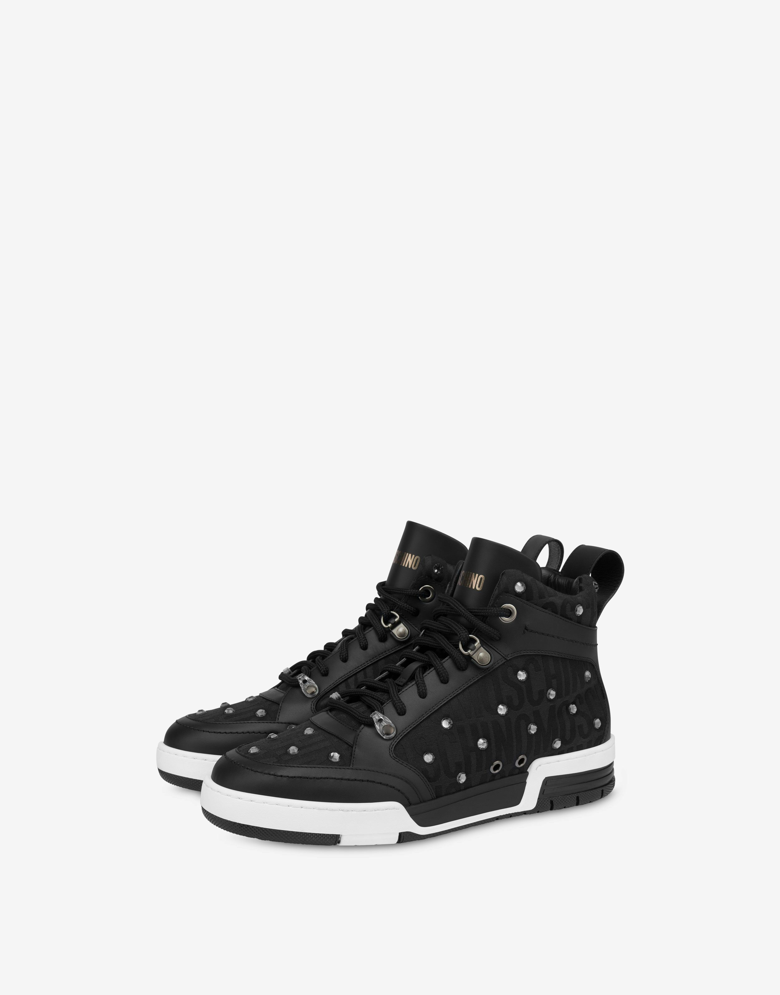 Allover Logo high-top sneakers with rhinestones