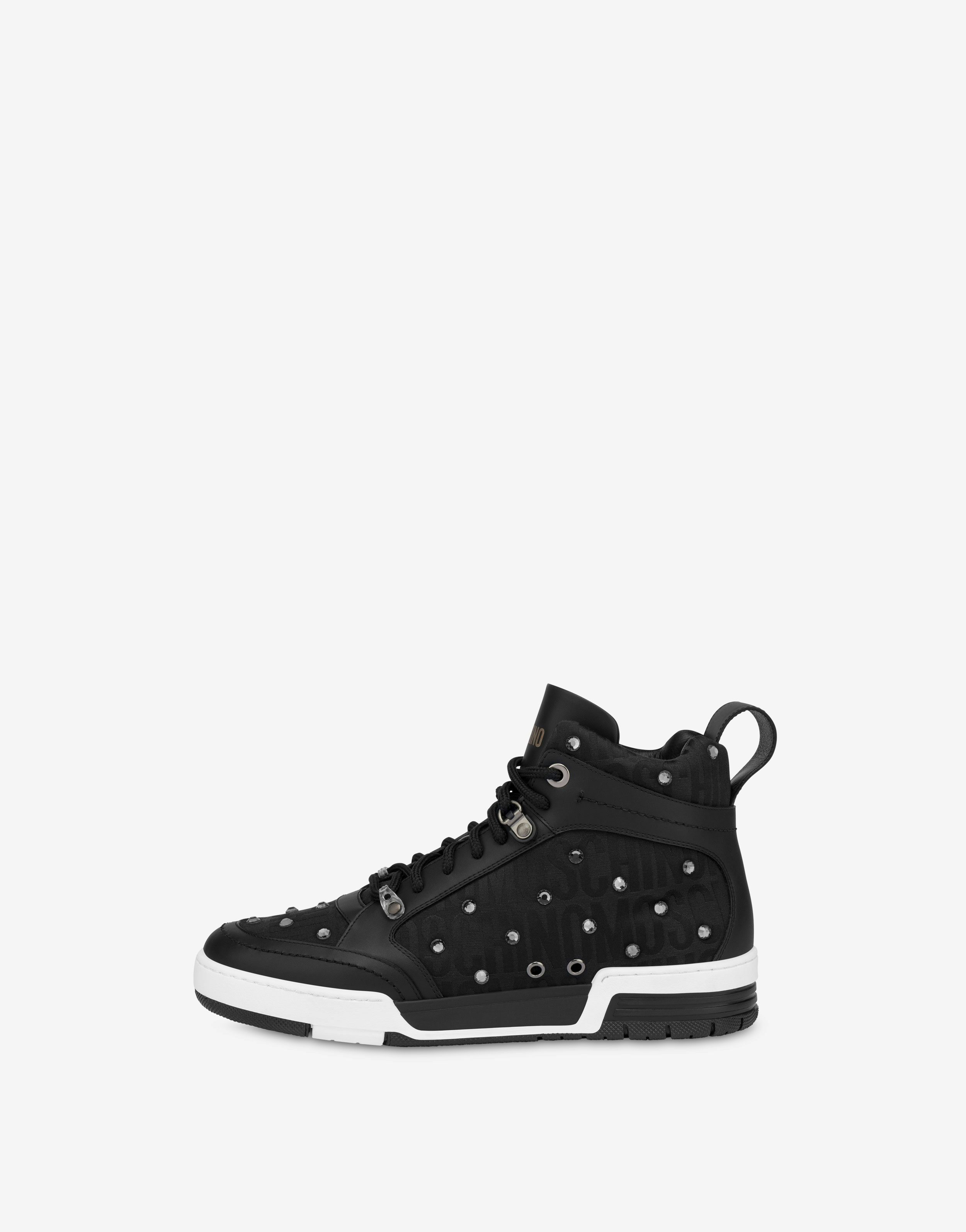 Allover Logo high-top sneakers with rhinestones 0