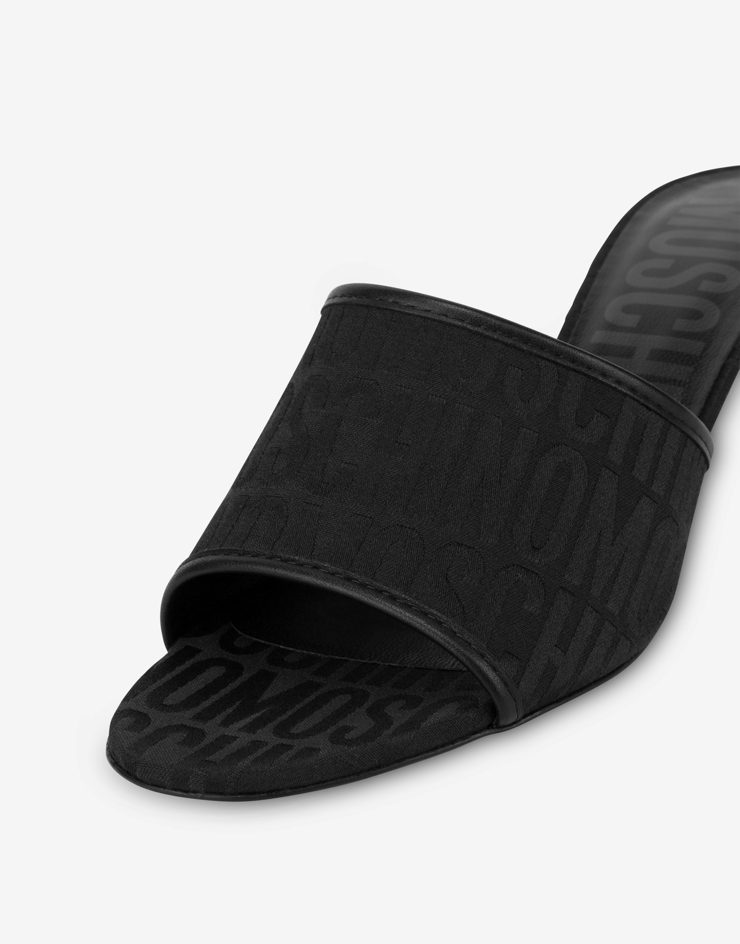 Sandalen mit Absatz aus Nylon Allover Logo 2