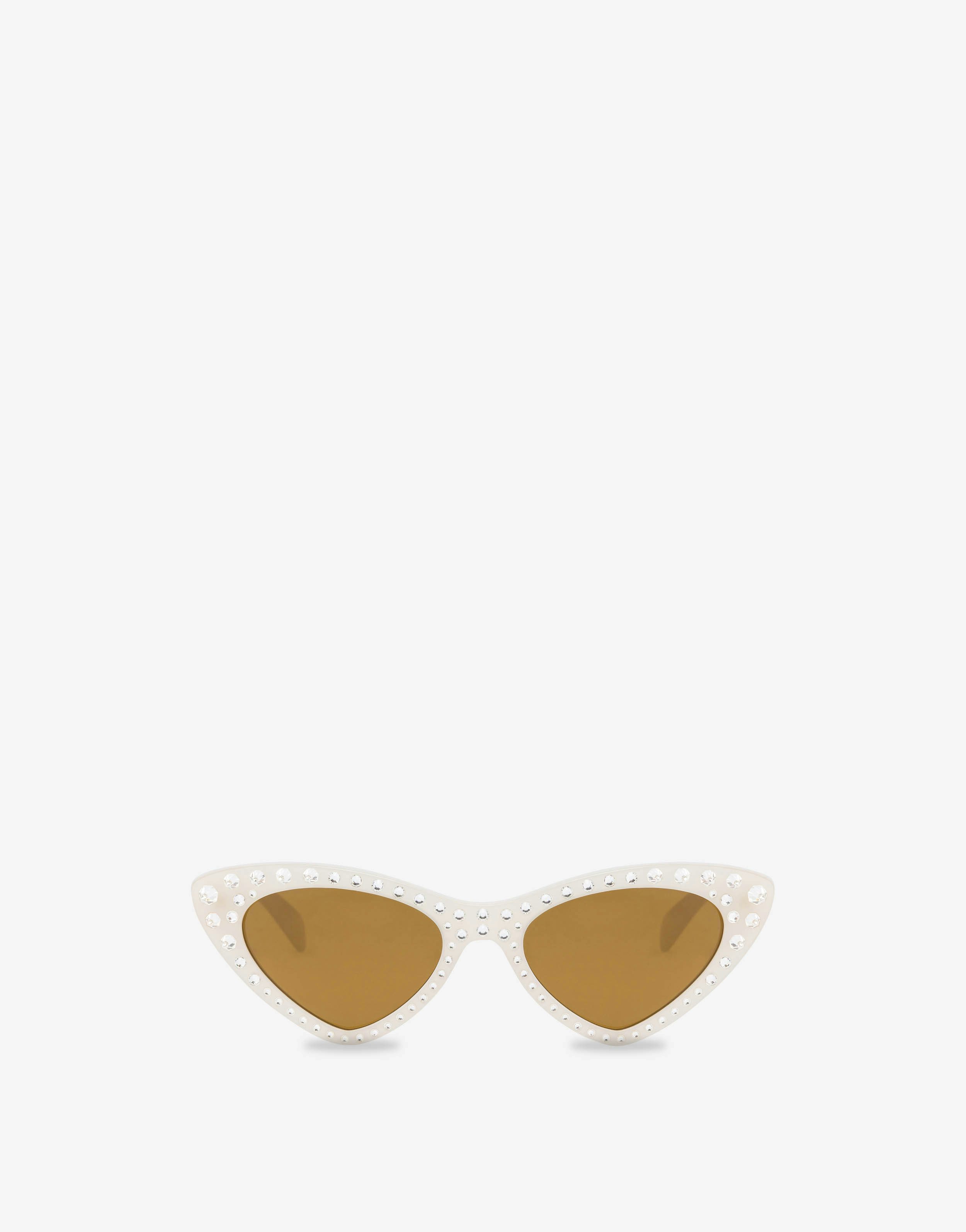 Cat eye sunglasses with rhinestones