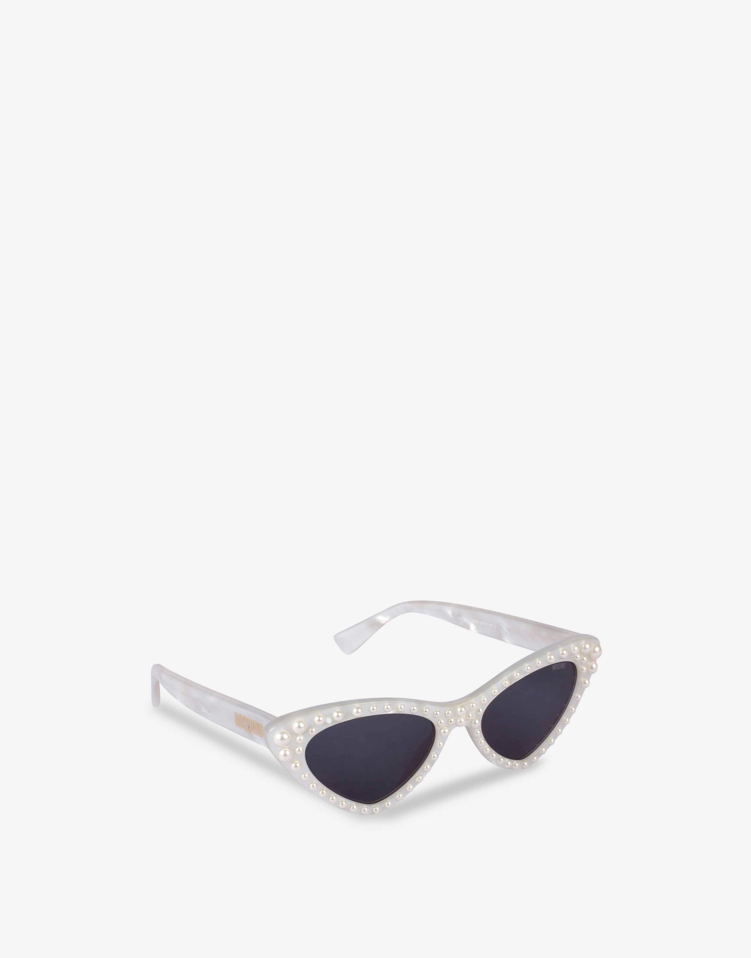 Cat-Eye-Sonnenbrille mit Perlen 0