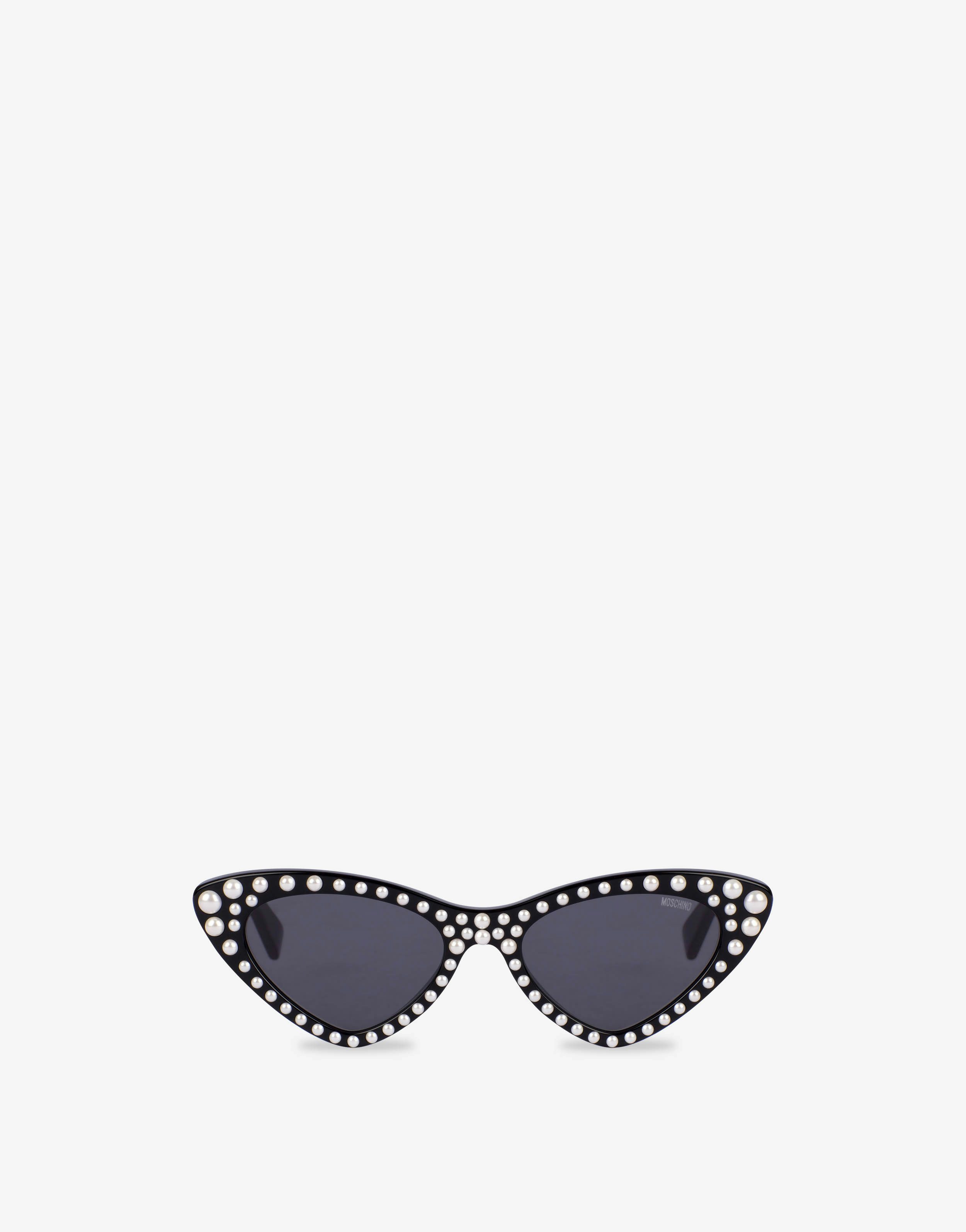 Cat eye sunglasses with pearls