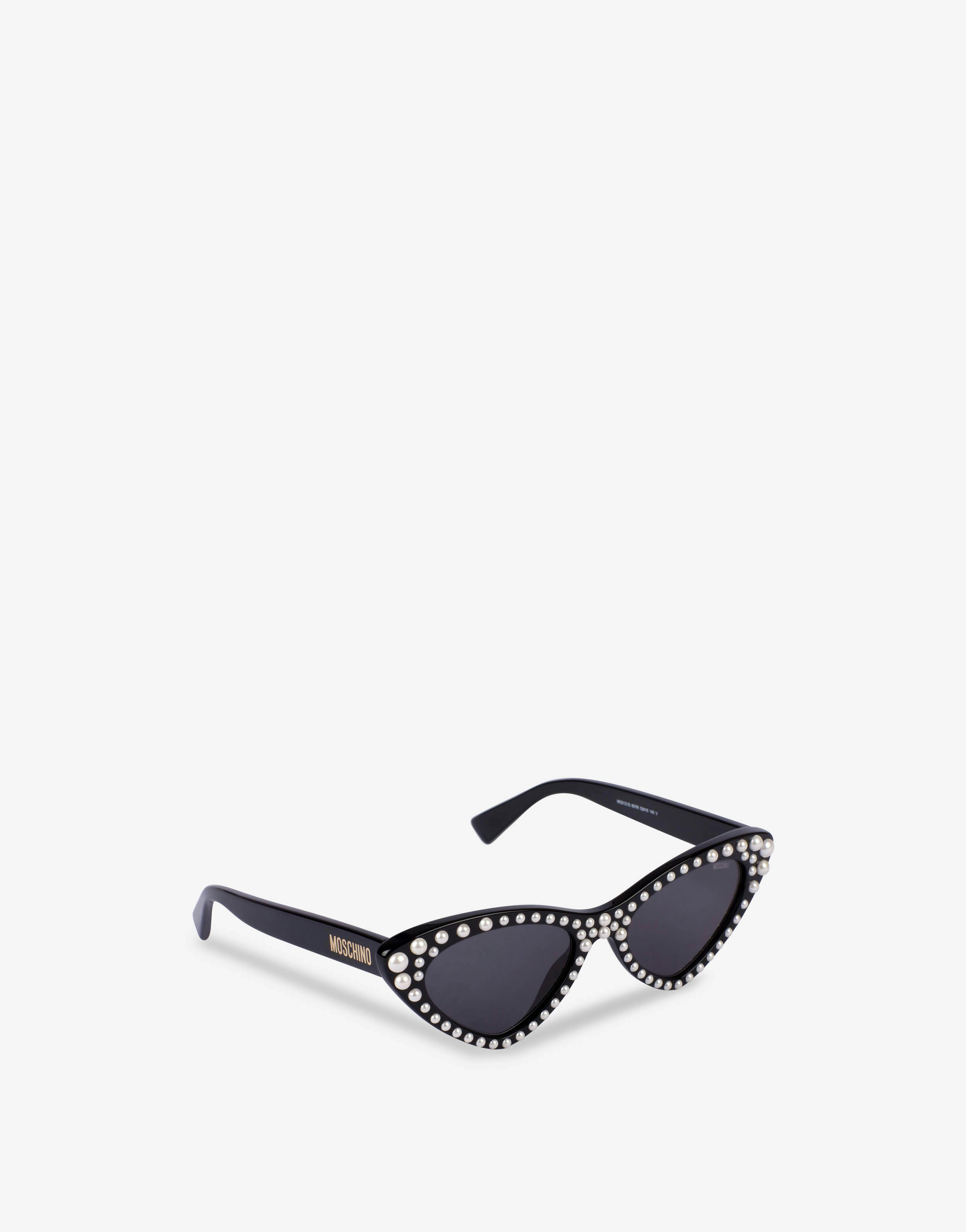 Cat eye sunglasses with pearls 0