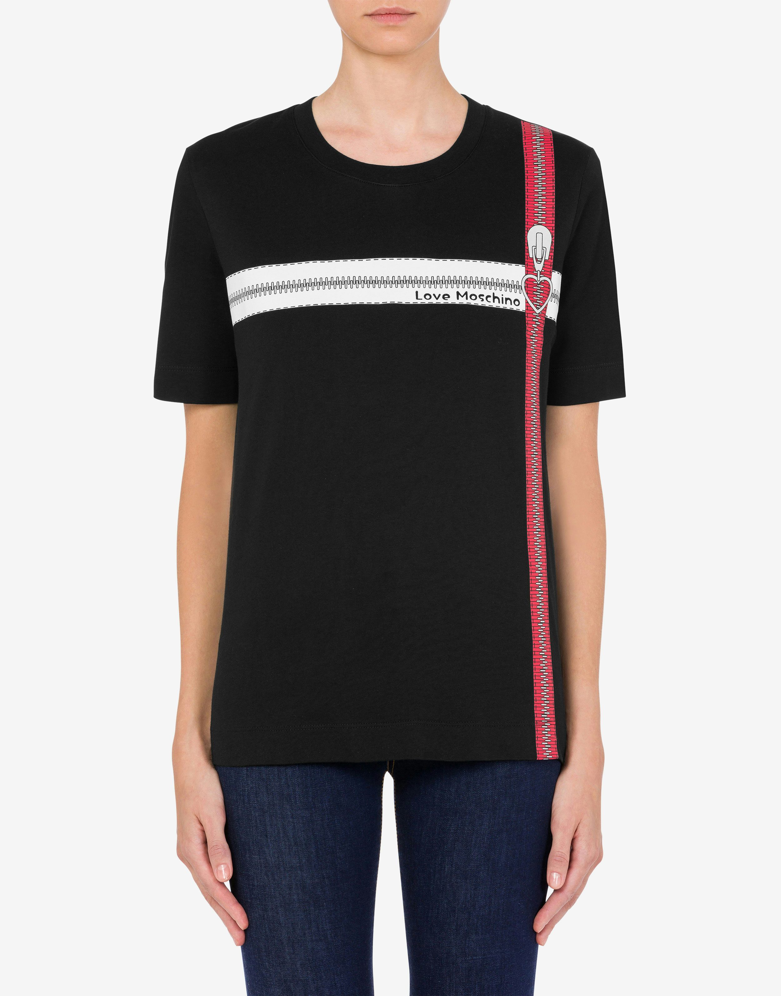 T-Shirt aus Baumwoll-Jersey Pop Art Zippers 0
