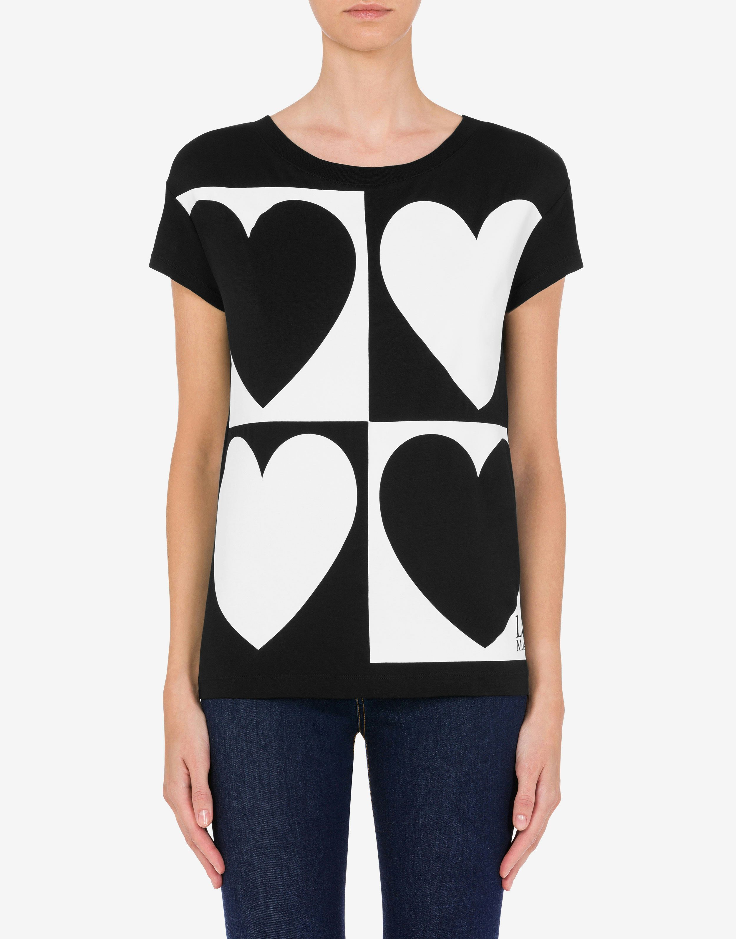 Stretch jersey Graphic Hearts T-shirt 0