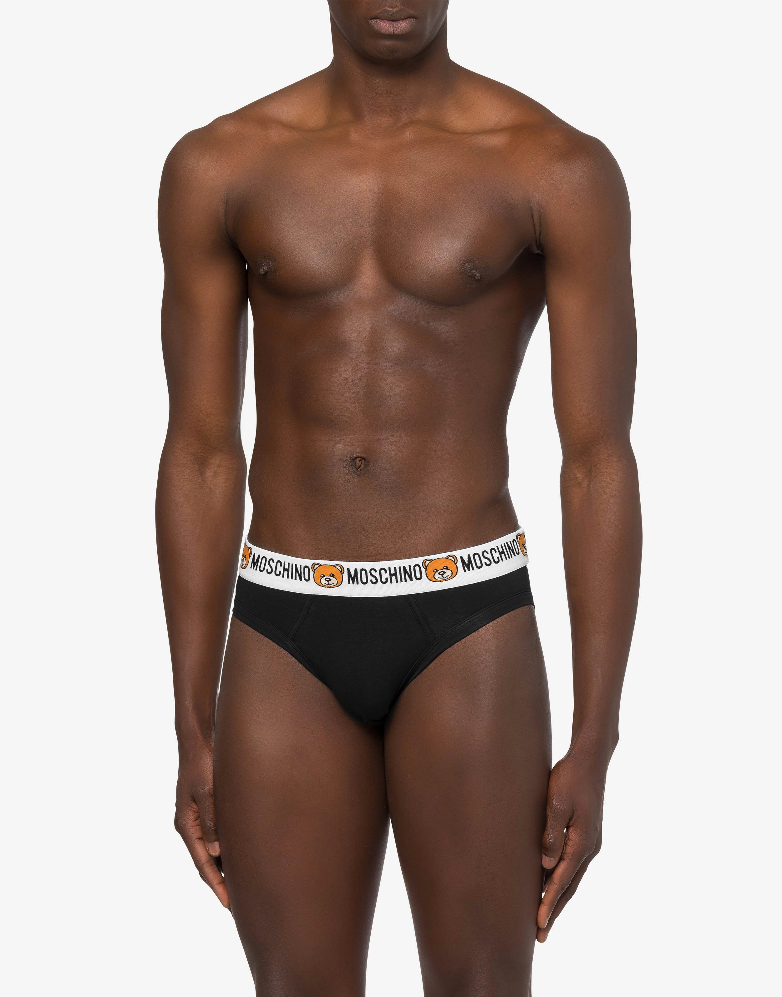 Cotton jersey briefs with Moschino Teddy Bear 0